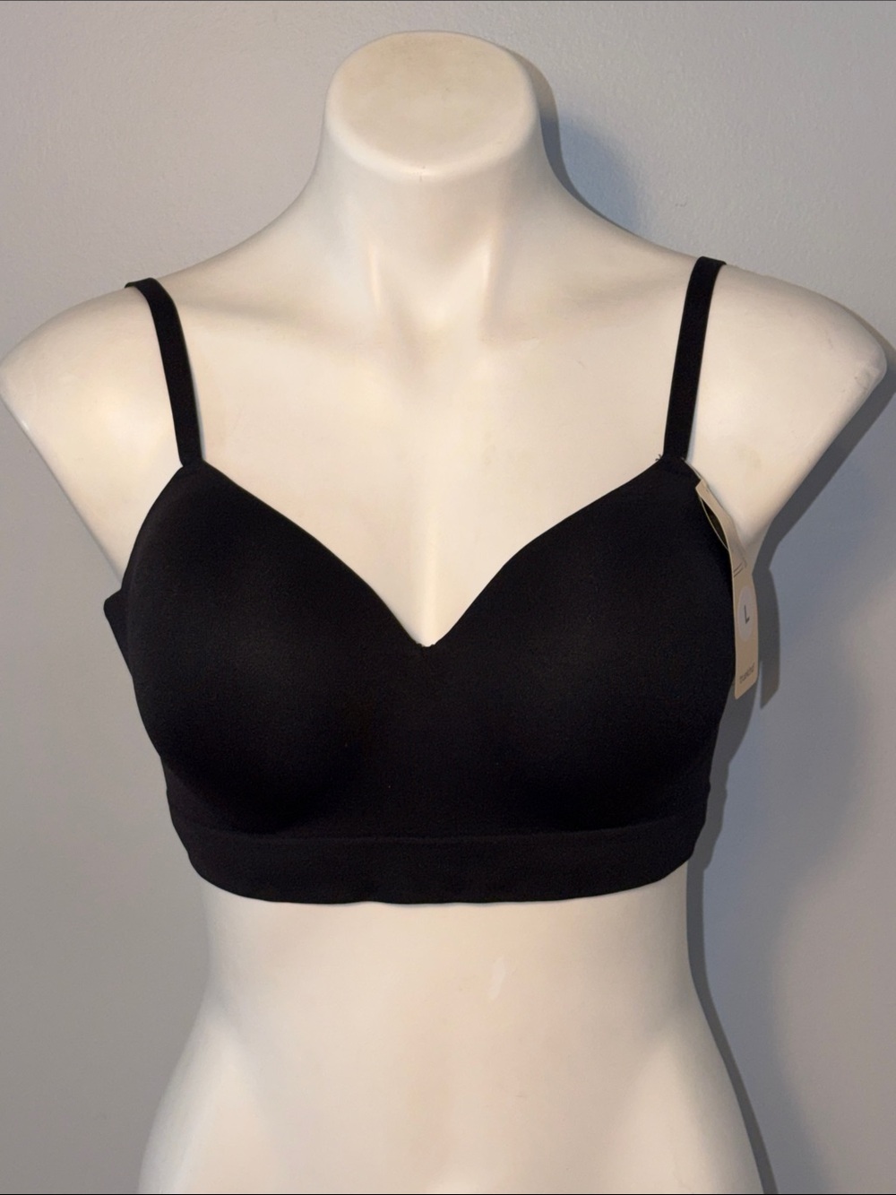 Truekind® Ladies NWT Supportive Comfort Wireless Shaping Bra. Large. Black.